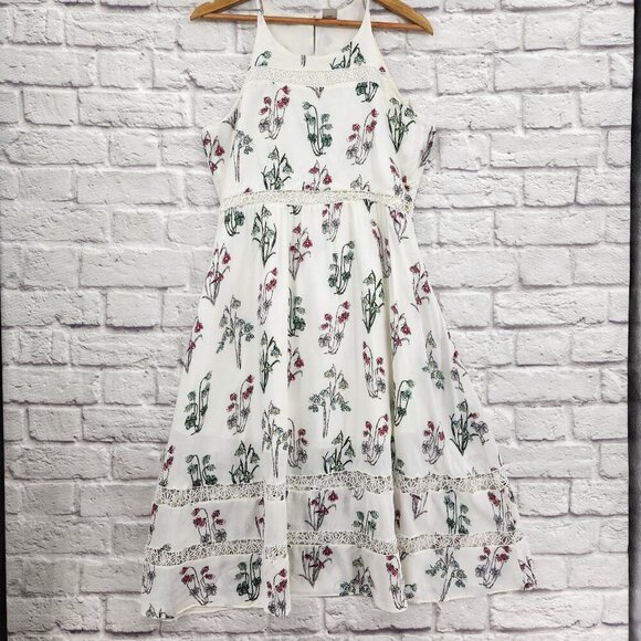 Disney x Lauren Conrad Alice in Wonderland Midi Dress Floral Sleeveless Medium - Picture 1 of 14